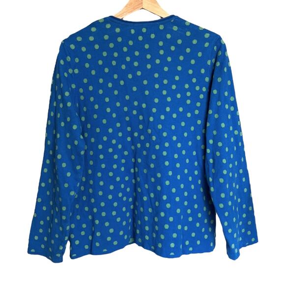 Gudrun Sjodén Dotted Organic Cotton Cardigan Sweater in Sapphire Blue Size M - Picture 5 of 7
